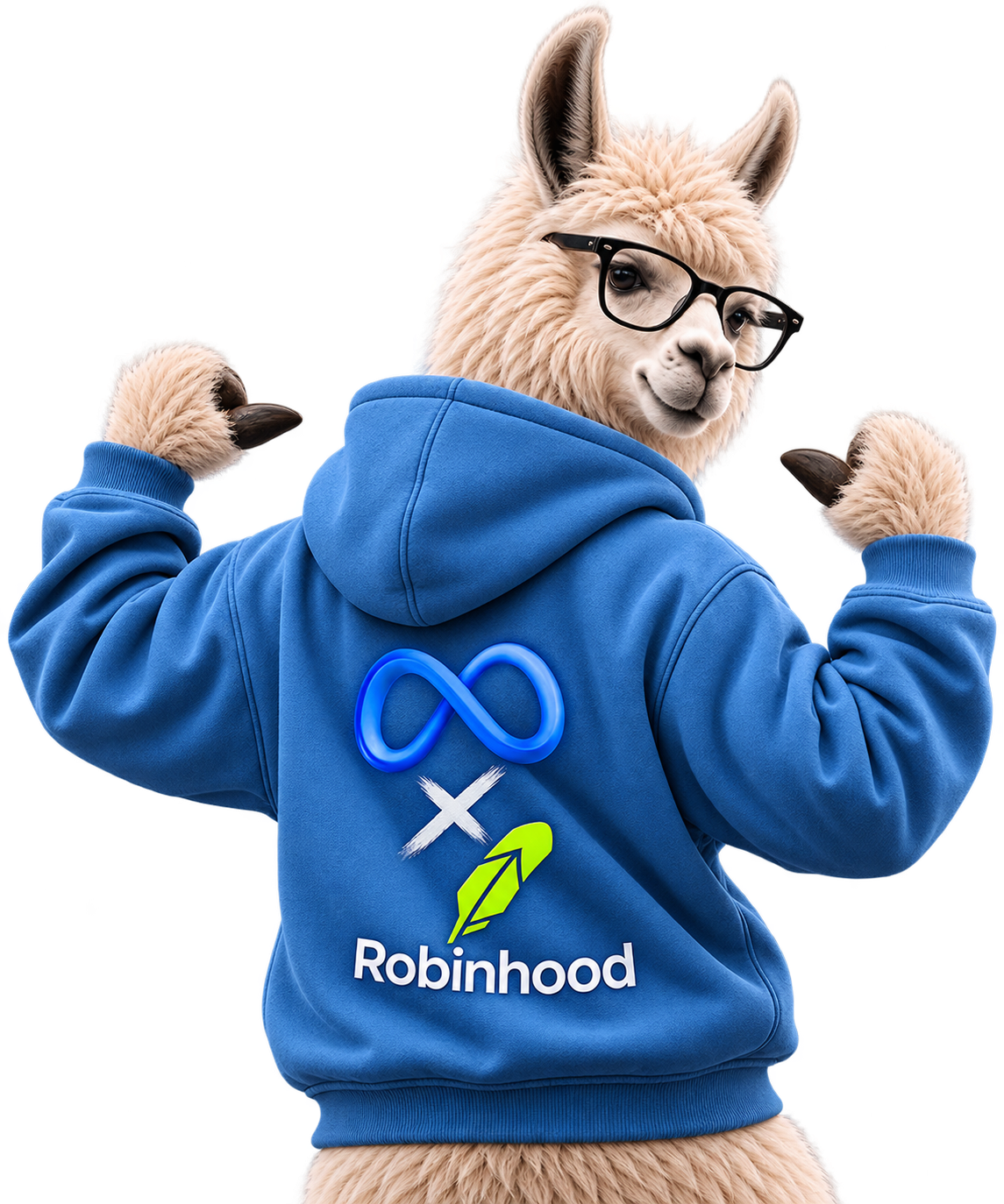 Meta Llama showing the hoodie back logo